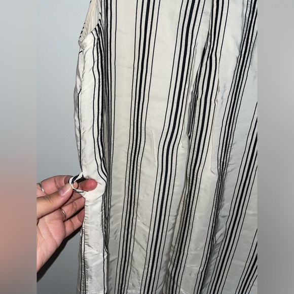 Anthropologie Maeve Esther Ivory Black Stripped Sleeveless Shirt Dress Size 2 - Picture 7 of 9